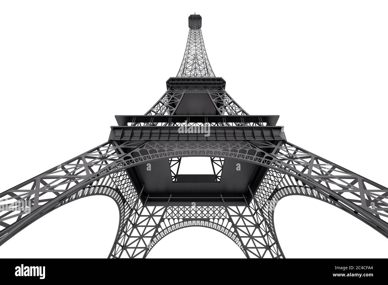France Concept. Paris Eiffel Tower on a white background. 3d Rendering ...