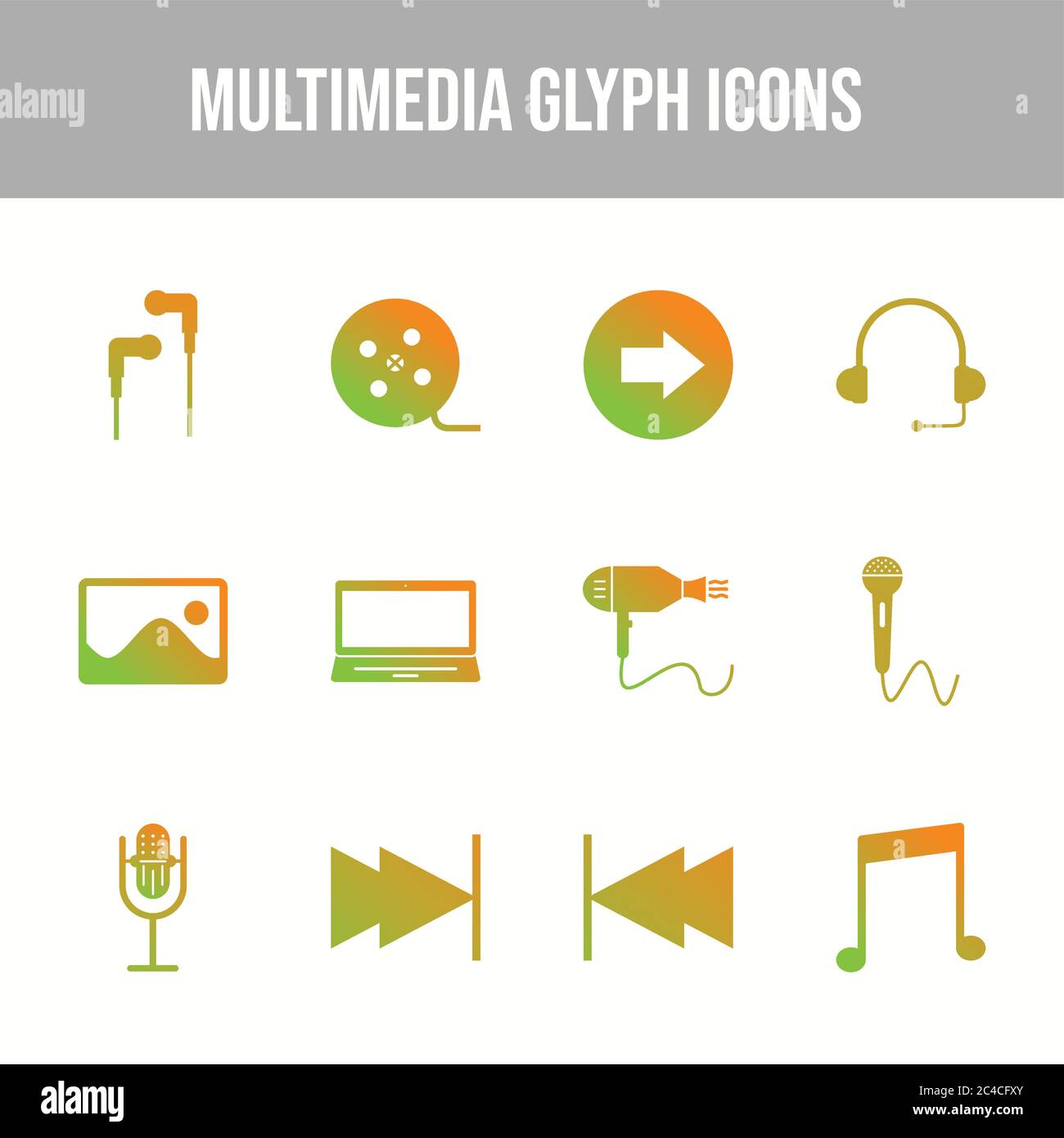Beautiful Multimedia vector icon set Stock Vector