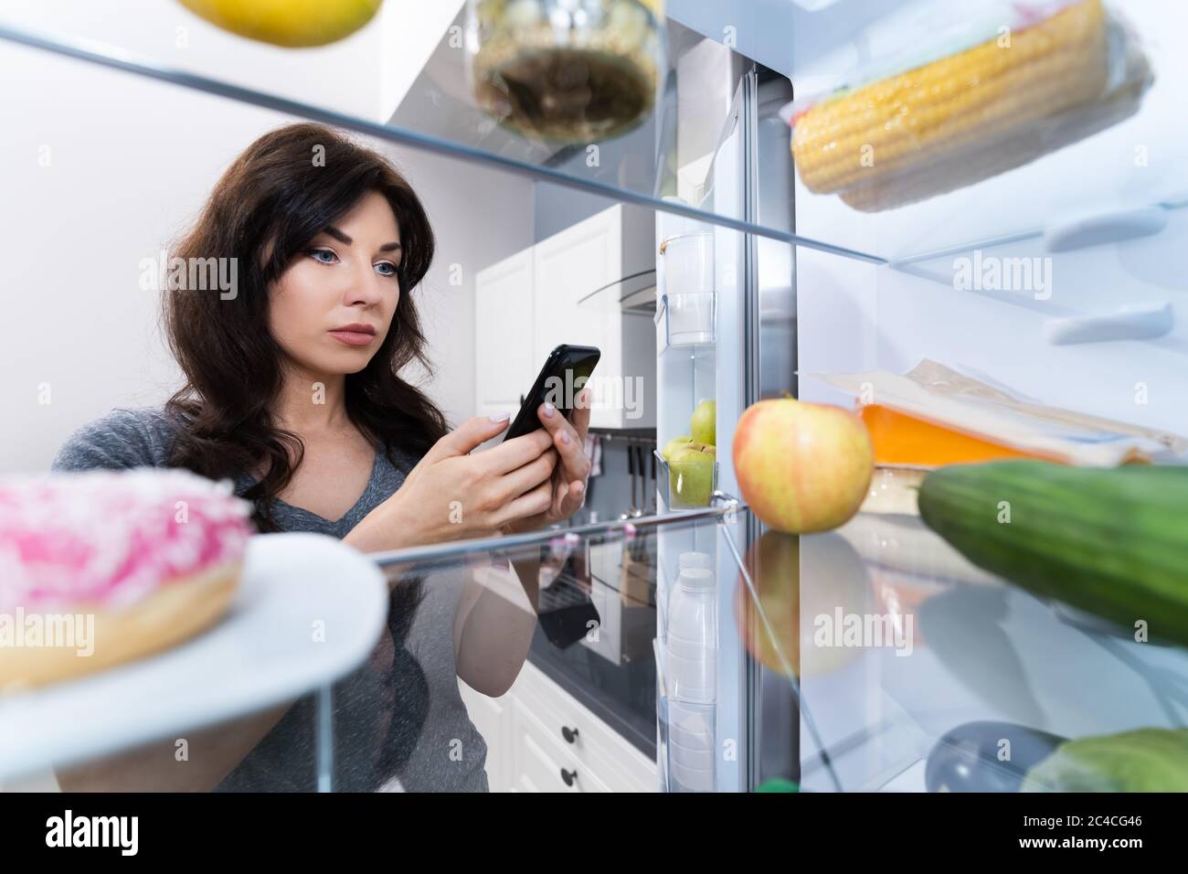 Grocery Shopping List Convenient Mobile Phone App Stock Photo
