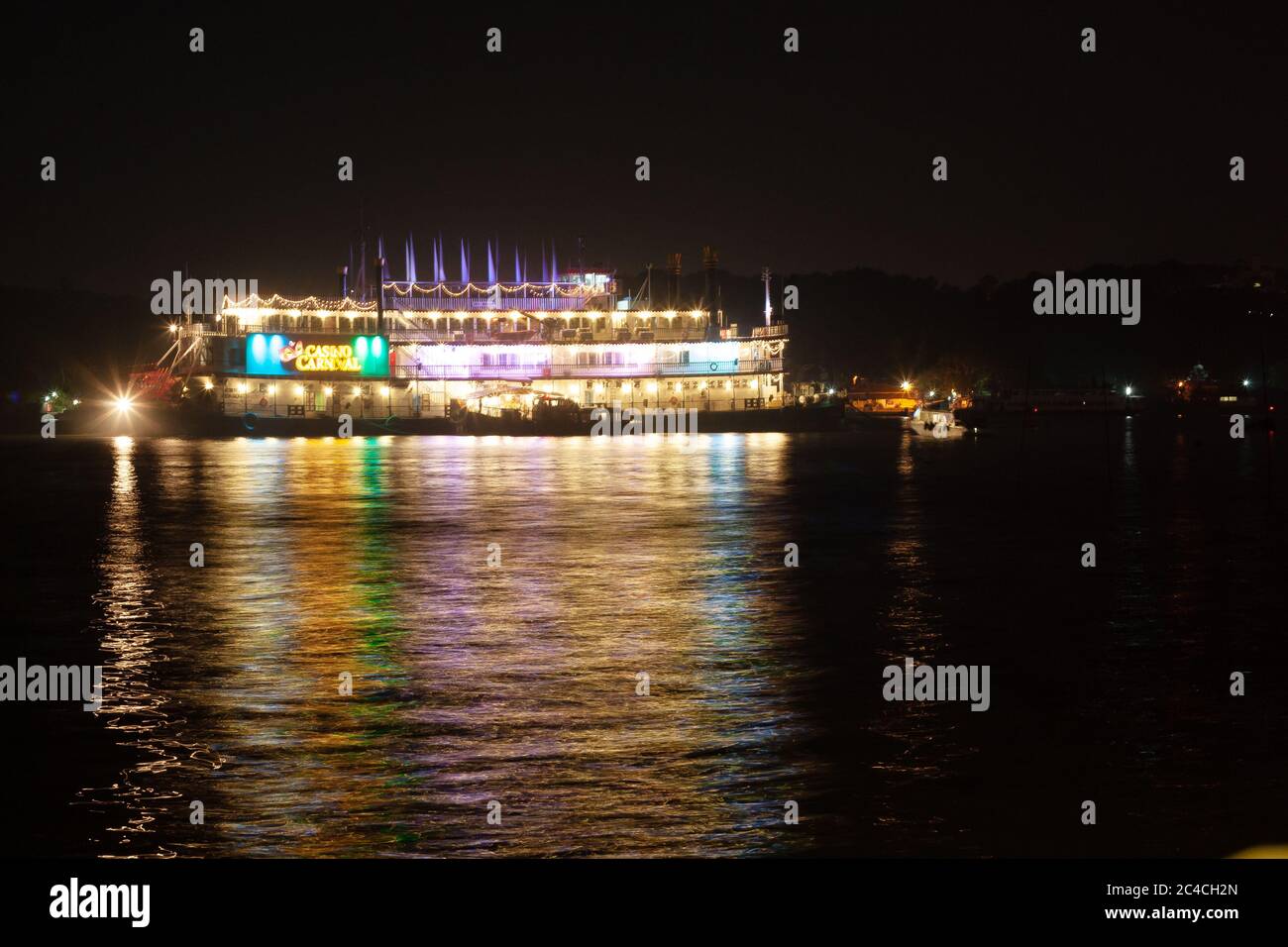 Casino floating on River Mandovi in Goa Stock Photo