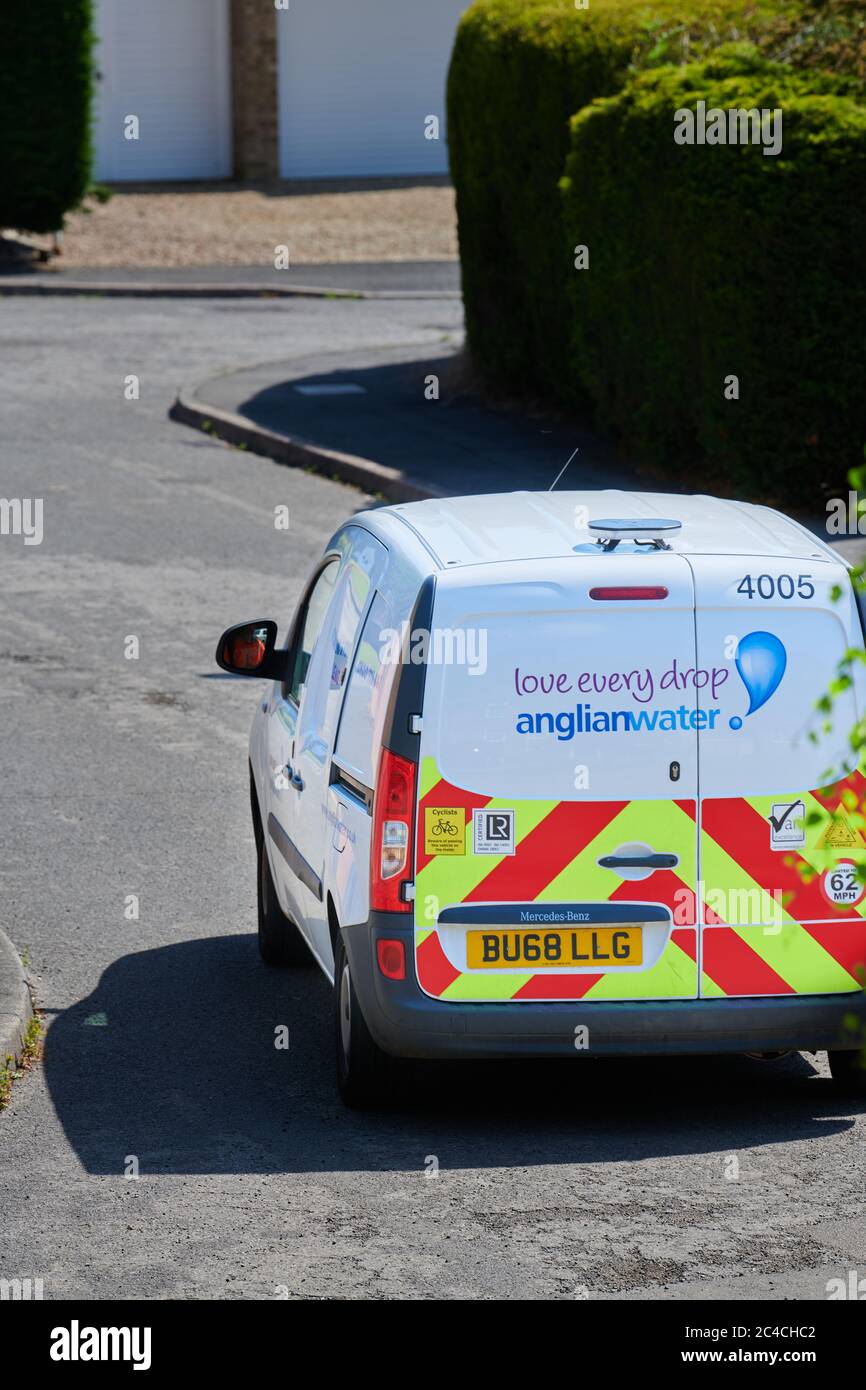 Anglian Water out on the streets to mend leaks and repair drains. Stock Photo