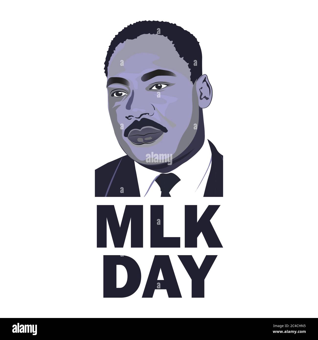 MLK Martin Luther King Jr. Day greeting card background.  I have a dream inspirational quote. Martin Luther Jr. King Portrait. Martin Luther King Jr. Stock Vector