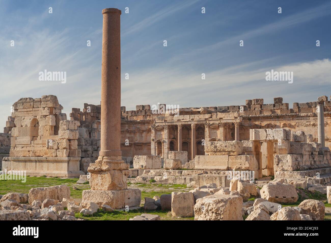 Temple ruins, Baalbek, Bekaa Valley, Lebanon Stock Photo