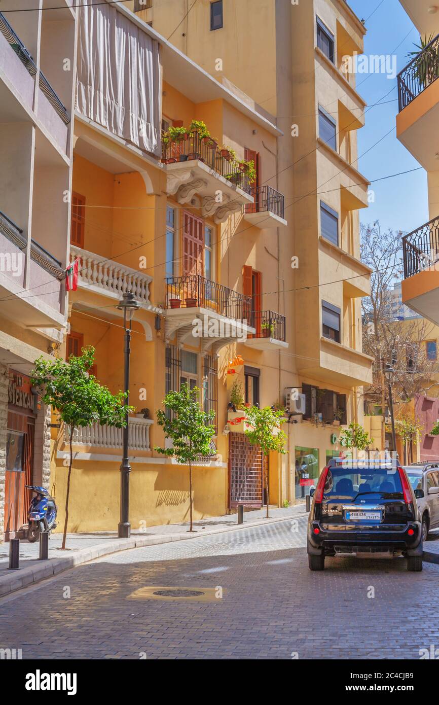 Vintage house, Street in old town, Beirut, Lebanon Stock Photo Alamy
