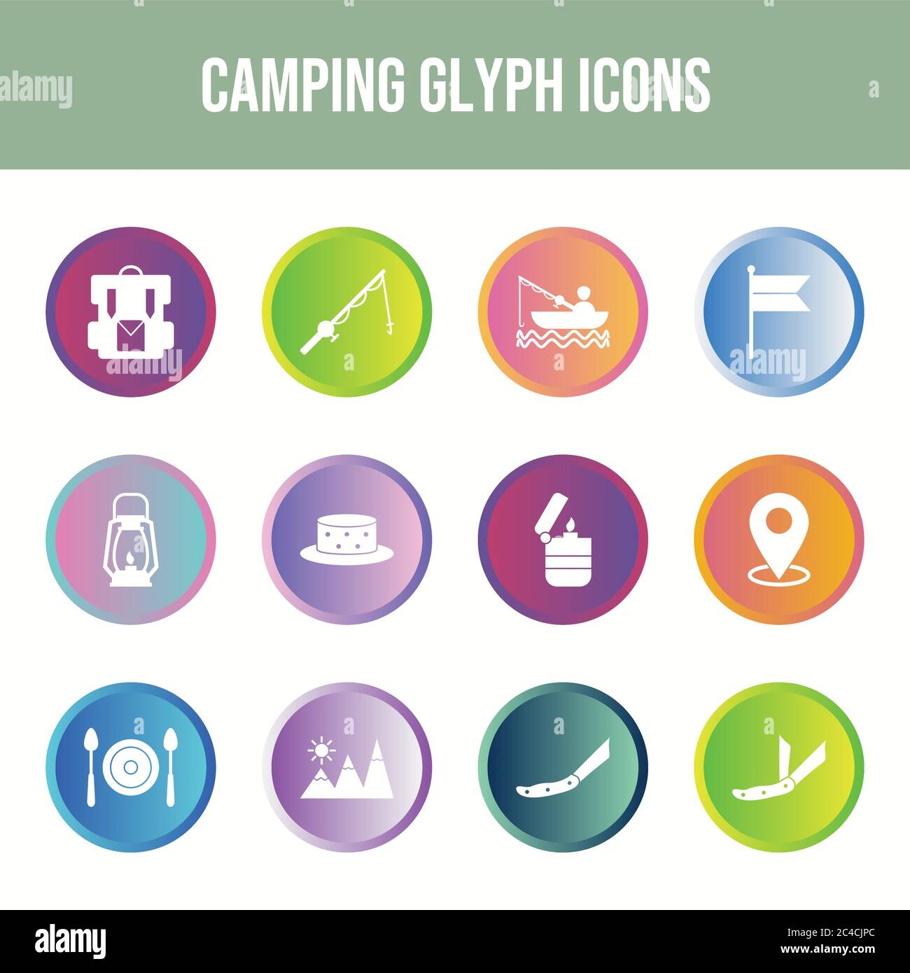 Beautiful Camping vector icon set Stock Vector Image & Art - Alamy