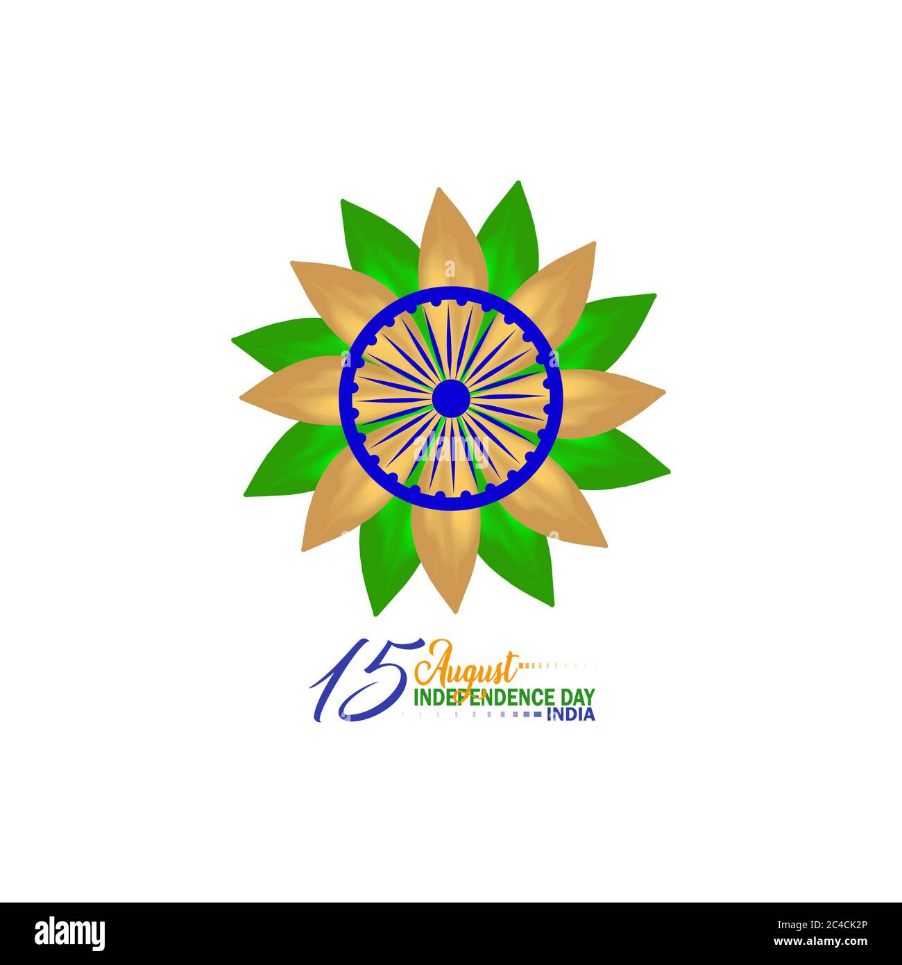 Vector Illustration saffron and green color brush background for Happy