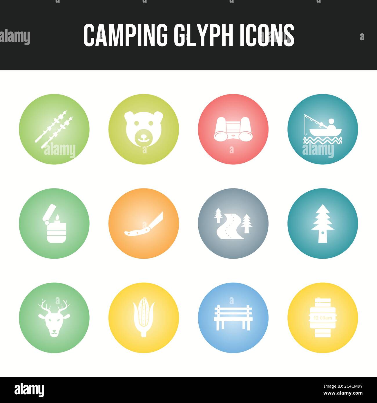 Beautiful Camping vector icon set Stock Vector Image & Art - Alamy