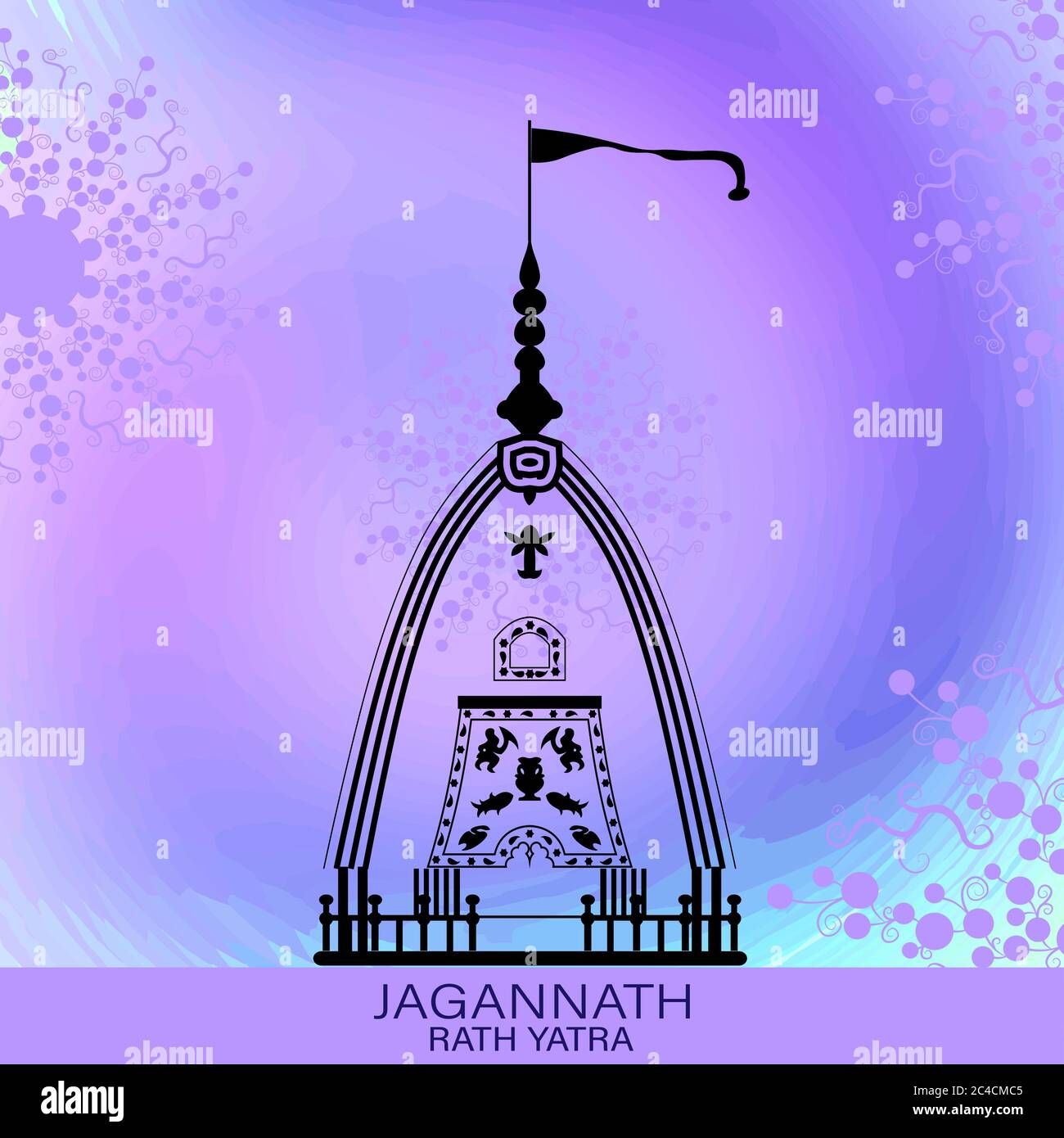 Vector Illustration of Ratha Yatra of Lord Jagannath is also known as Bahuda Jatra, innovative