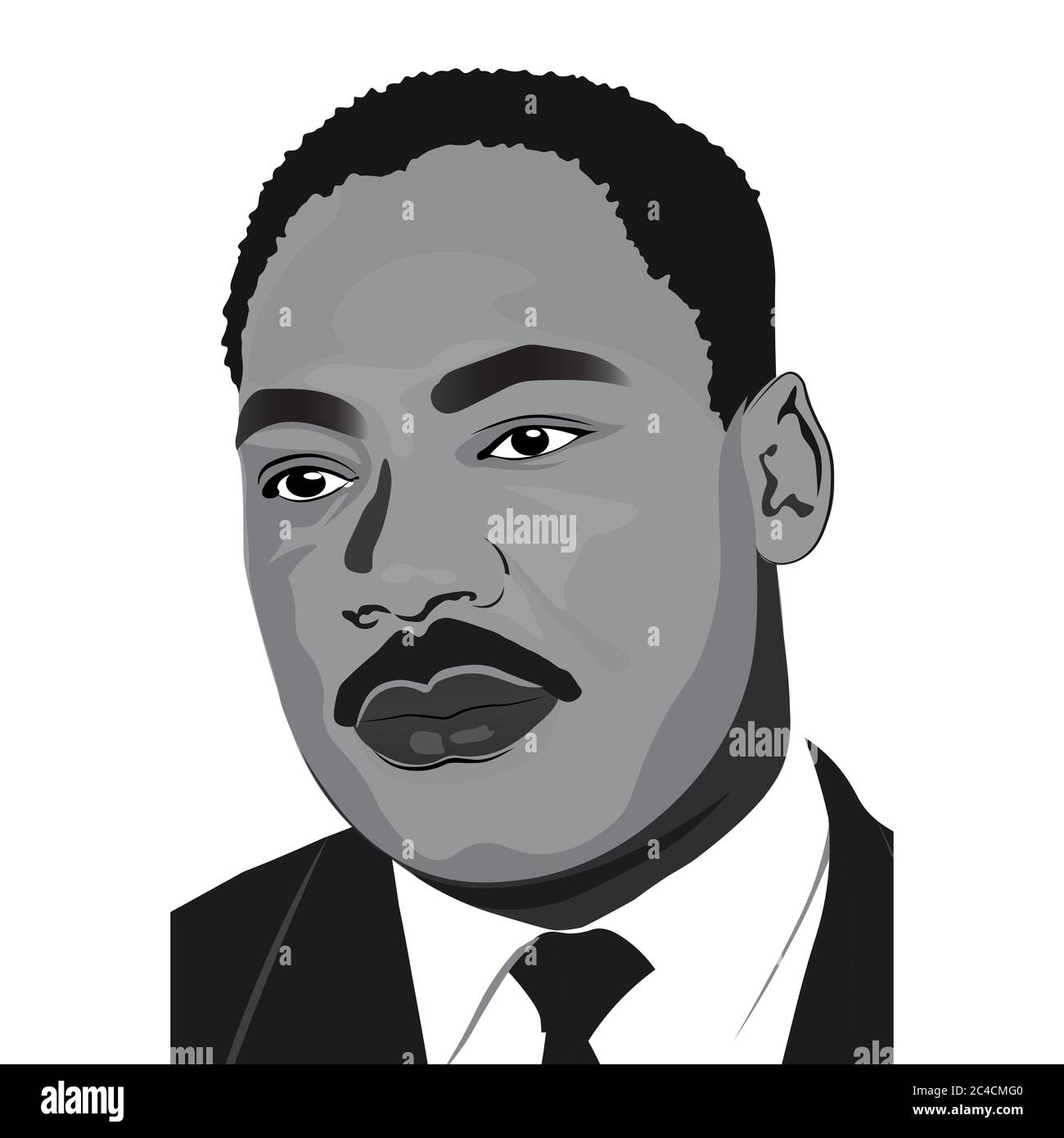MLK Martin Luther King Jr. Day greeting card background.  I have a dream inspirational quote. Martin Luther Jr. King Portrait. Martin Luther King Jr. Stock Vector