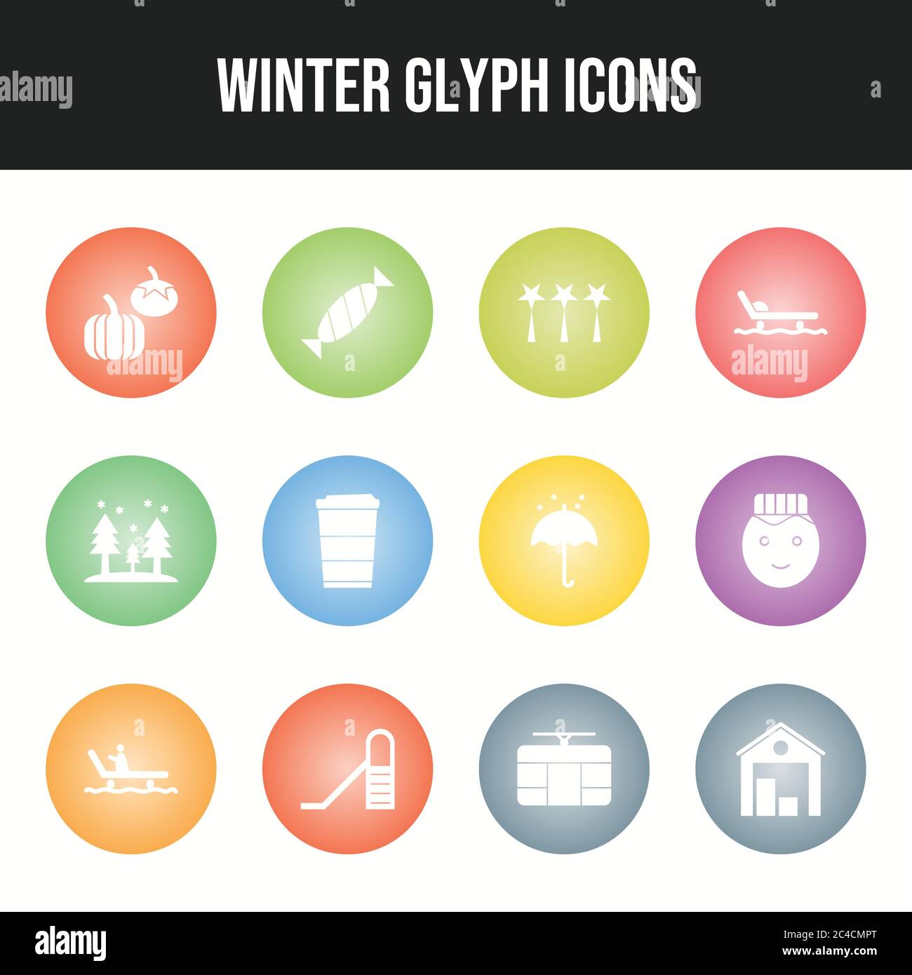 Beautiful Winter vector icon set Stock Vector Image & Art - Alamy
