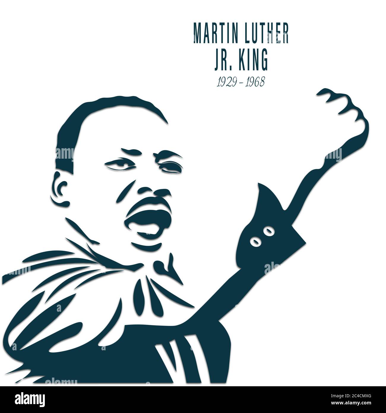 Martin Luther King Jr. Day greeting card background.  I have a dream inspirational quote. Martin Luther Jr. King Portrait Stock Vector