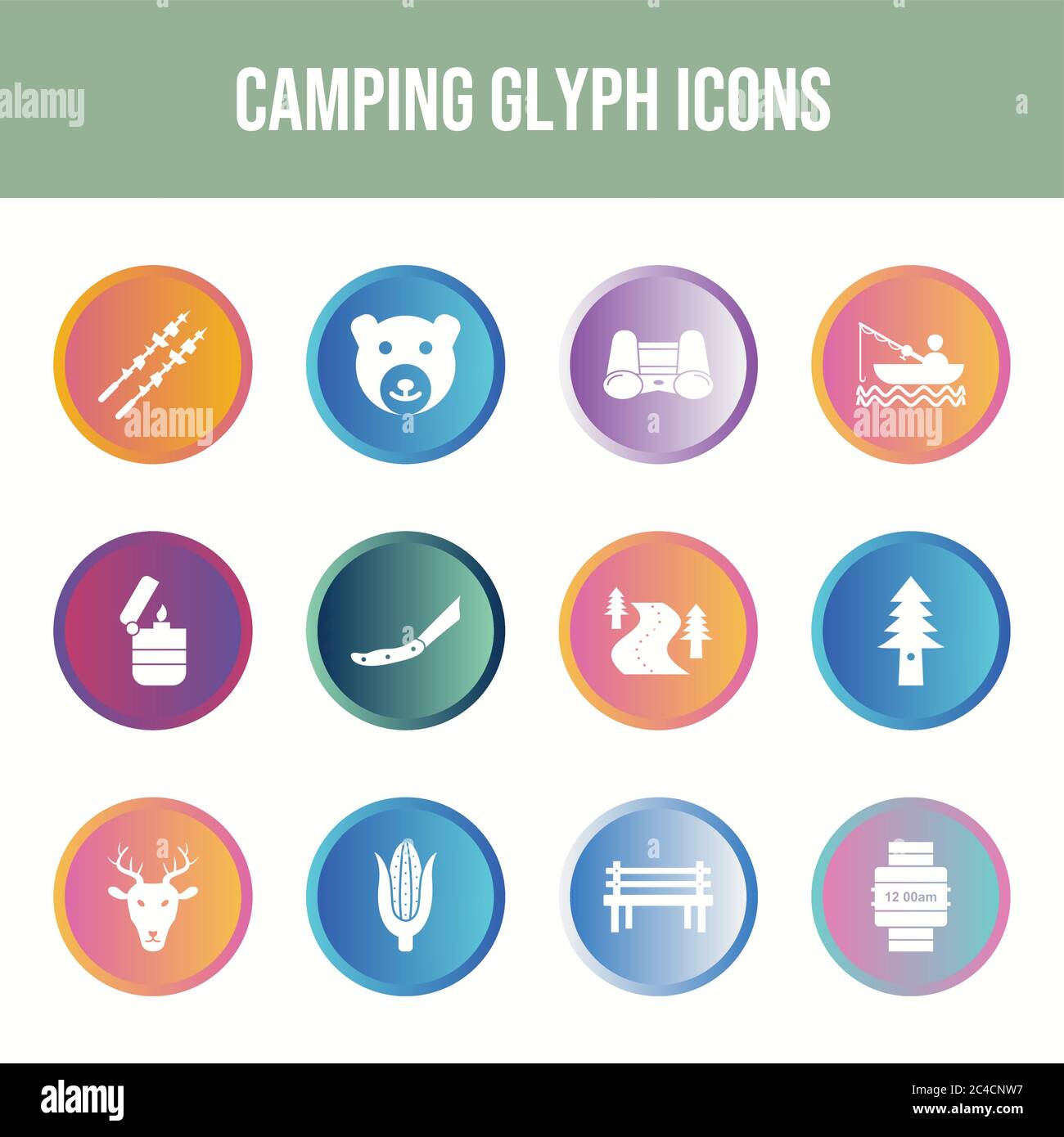 Beautiful Camping vector icon set Stock Vector Image & Art - Alamy