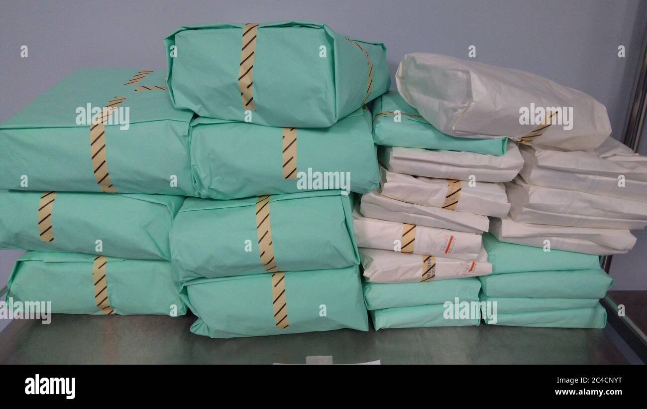 Wrapped Sterile Sets. Wrapped Sterile Instruments Stock Photo Alamy