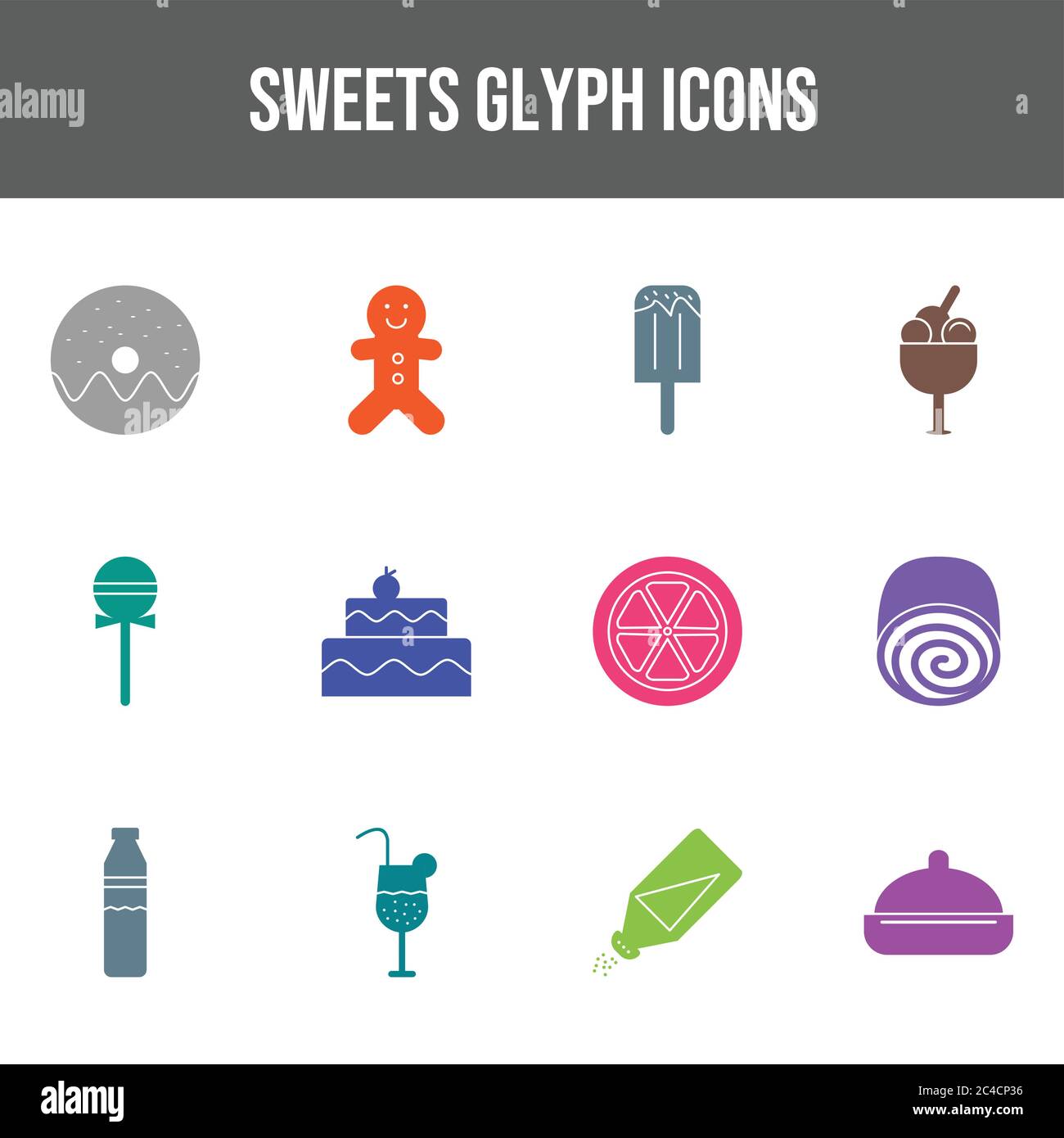 12 Sweets Vector Icons in One Set Stock Vector Image & Art - Alamy