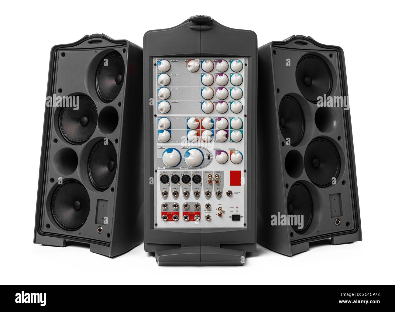 Modern audio system amplifier on white background Stock Photo Alamy