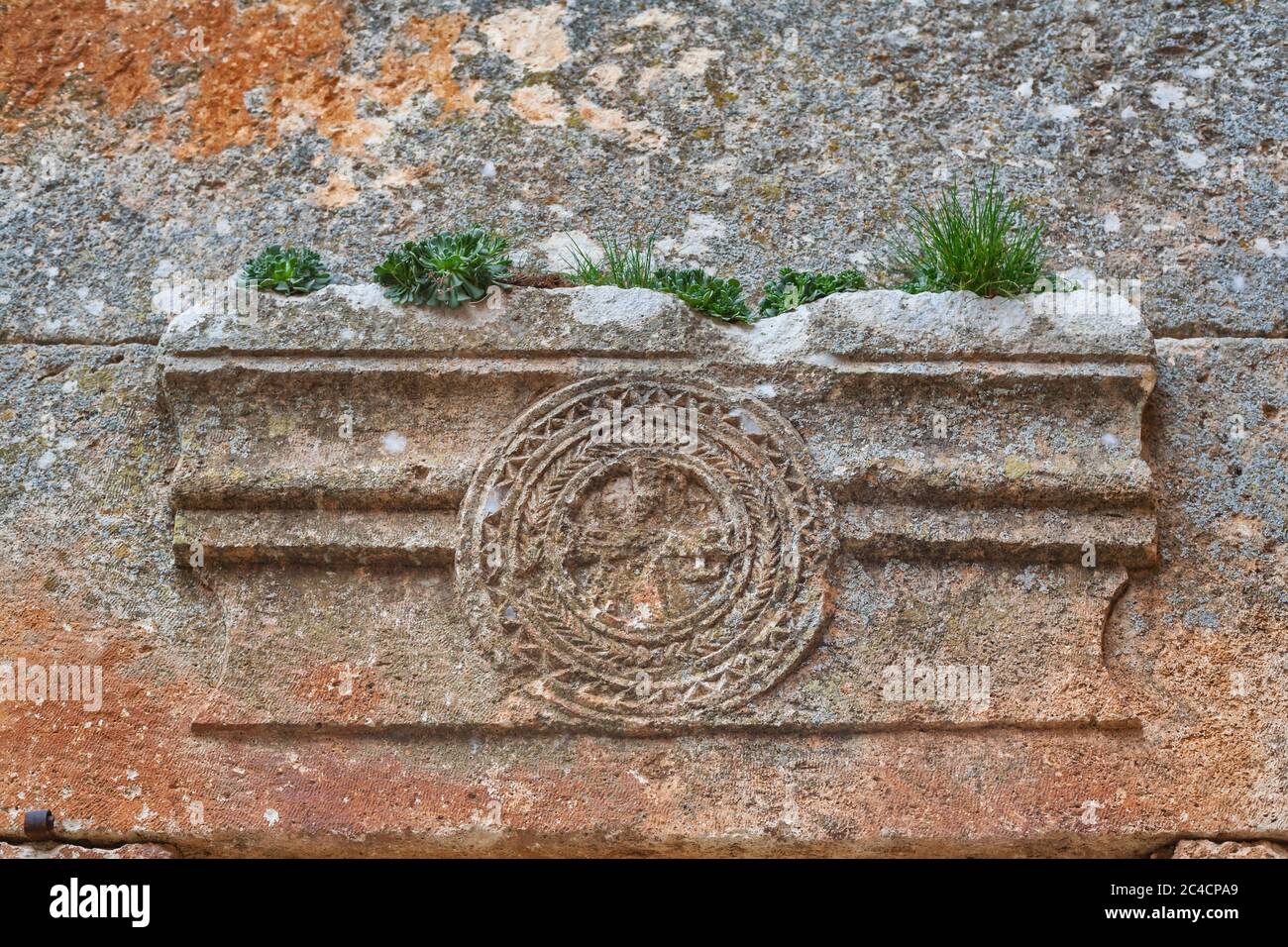 Ruins of Byzantine basilica, 5th century, Qalb Loze, Syria Stock Photo
