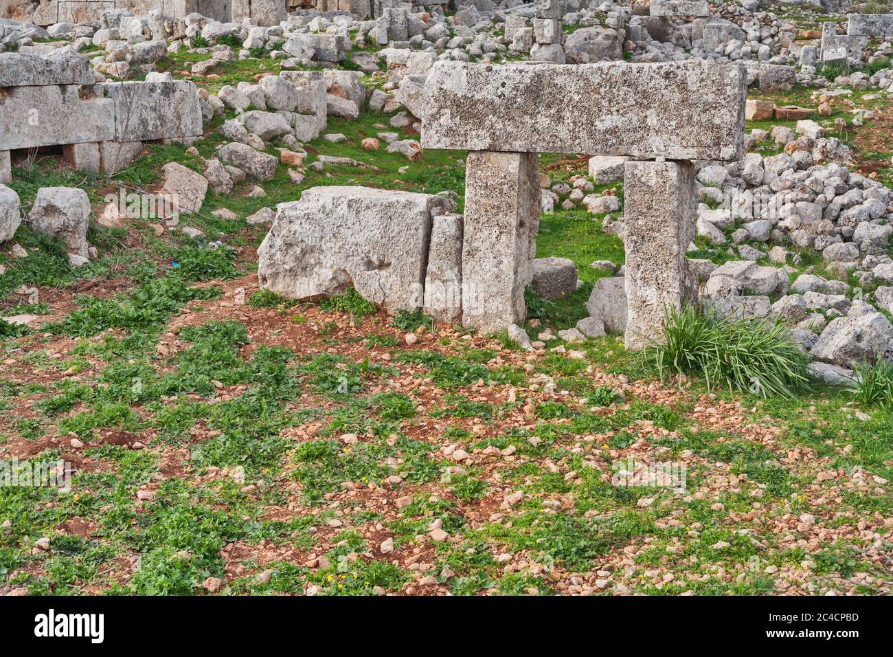 Byzantine ruins, Basilica, Baqirha, Syria Stock Photo