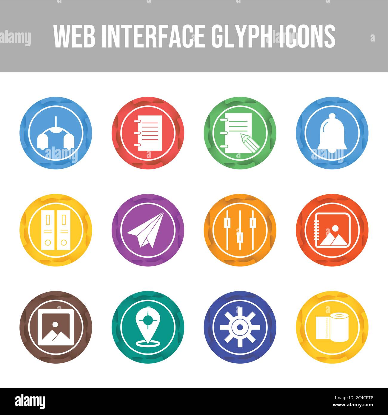 Beautiful Web Interface vector icon set Stock Vector Image & Art - Alamy