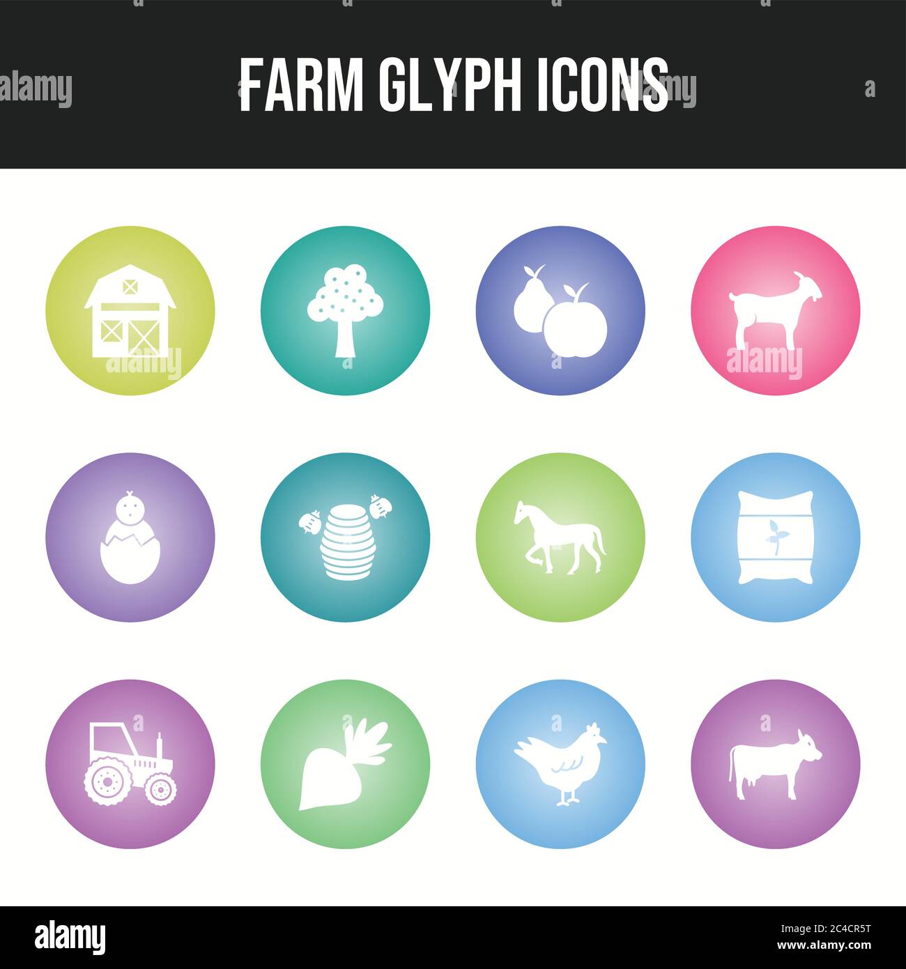 Beautiful Farm vector icon set Stock Vector Image & Art - Alamy