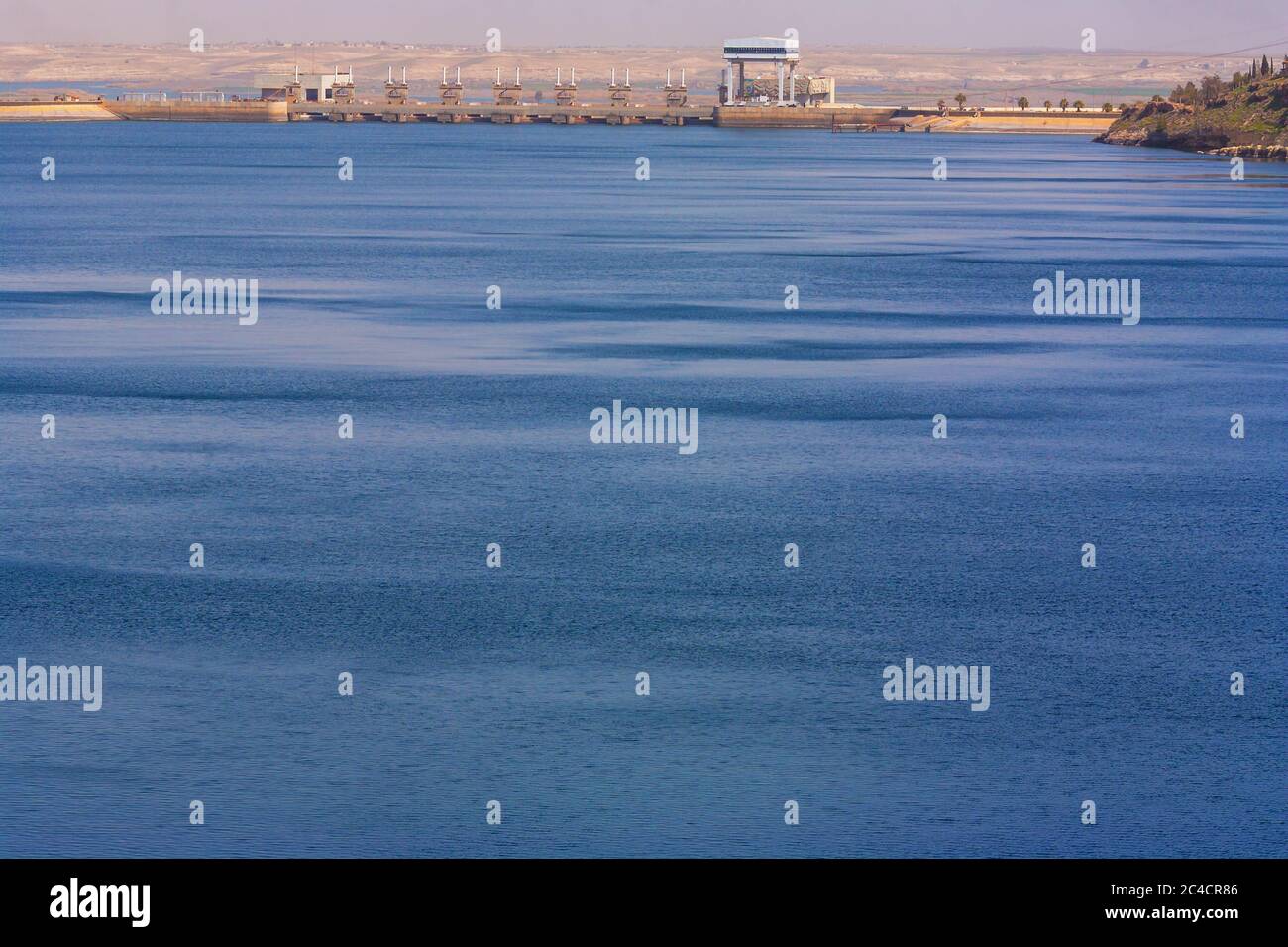 Euphrates river, Lake Assad, Syria Stock Photo