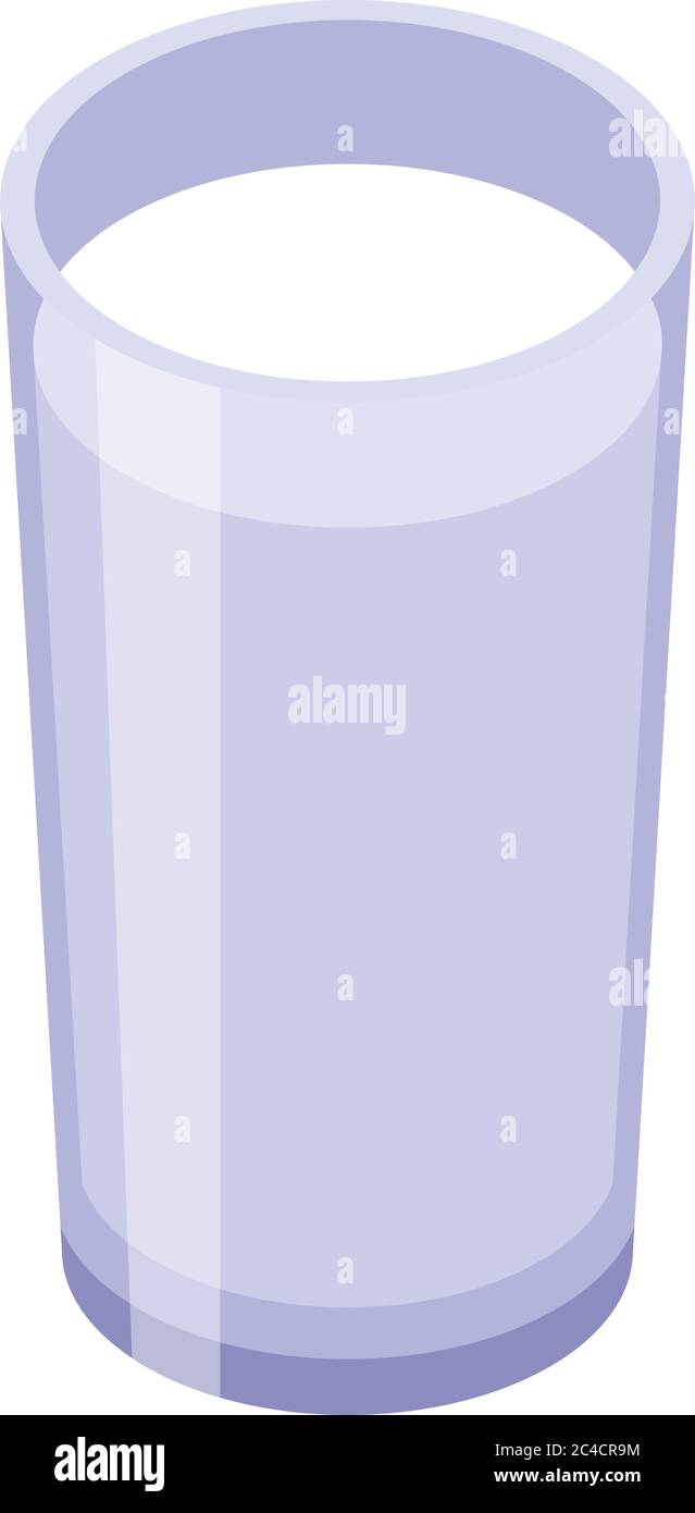 Milk glass icon, isometric style Stock Vector