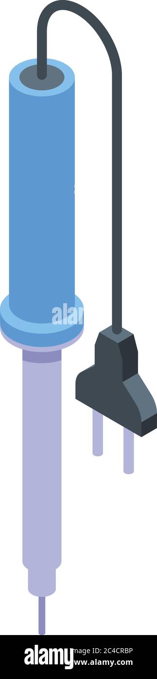 Transistor soldering iron icon, isometric style Stock Vector