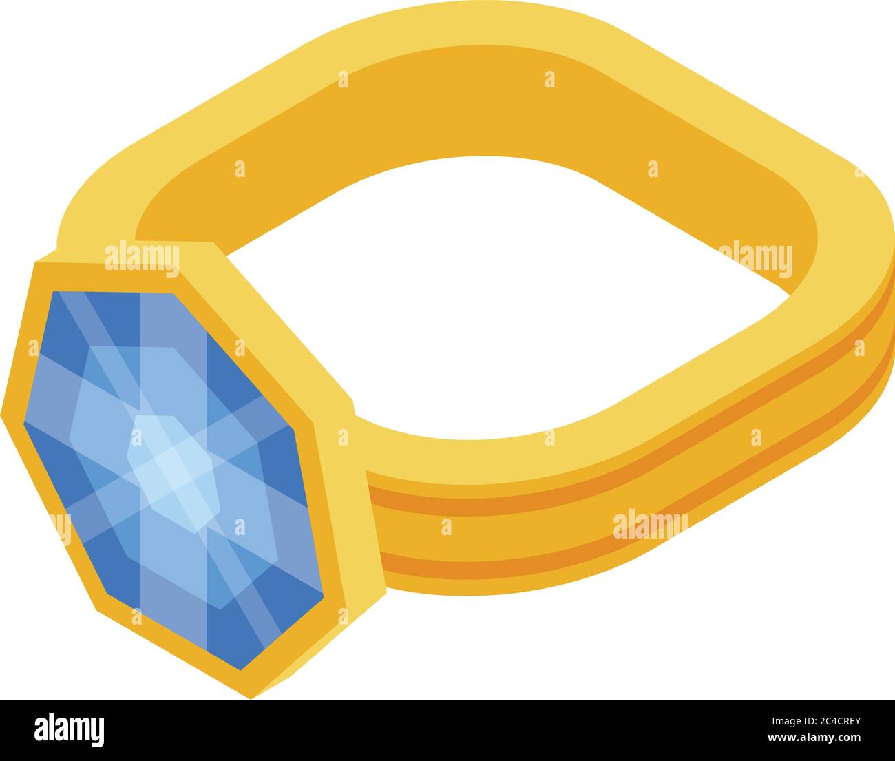 Gold jewel ring icon, isometric style Stock Vector