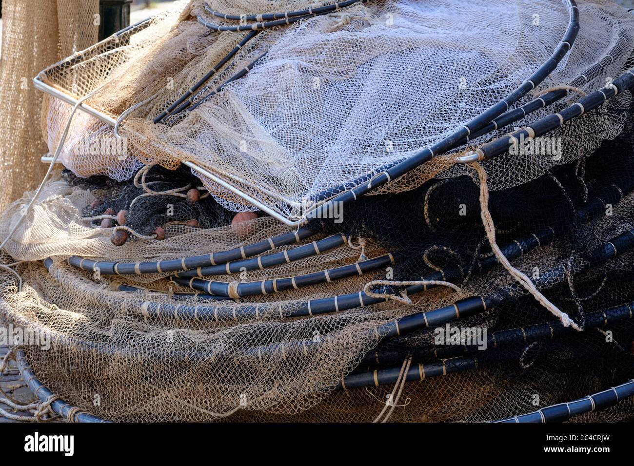 Drying nylon fishing nets hi-res stock photography and images