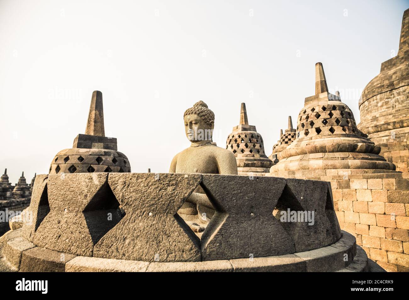 Buddha statue in the world's largest Buddhist Temple Borobudur taken at ...