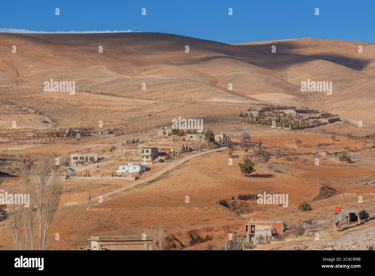Maloula, Maalula, village with the monastery of Mar Sarkis, St. Sergius on top of hill, Syria Stock Photo