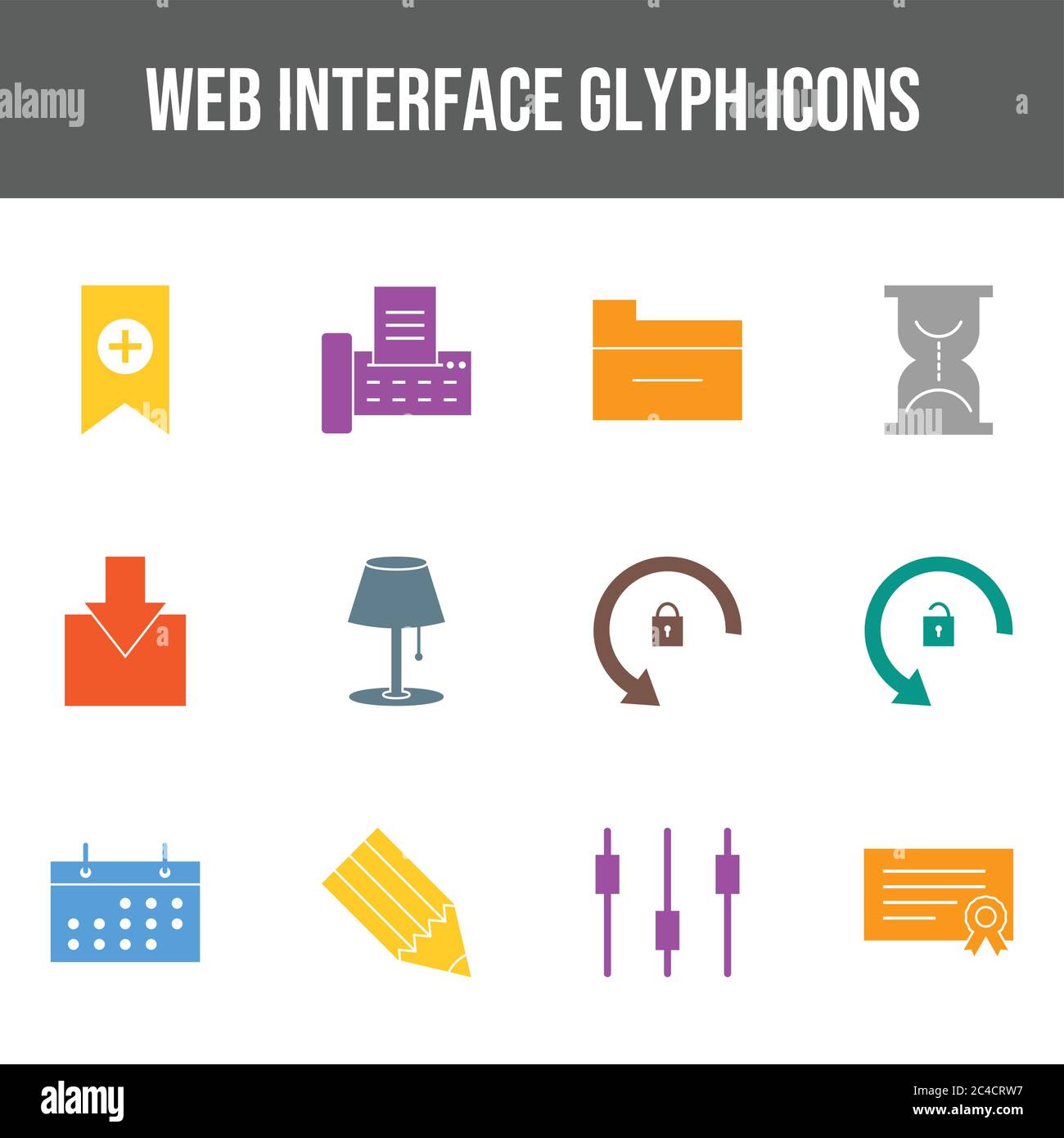 Beautiful Web Interface vector icon set Stock Vector Image & Art - Alamy