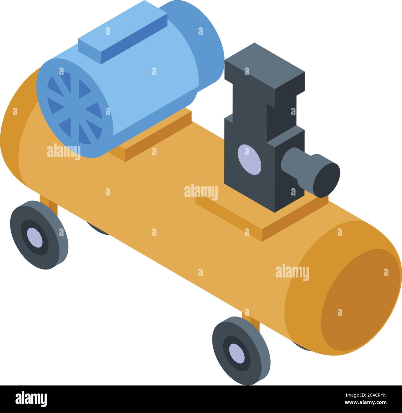Car air compressor icon, isometric style Stock Vector