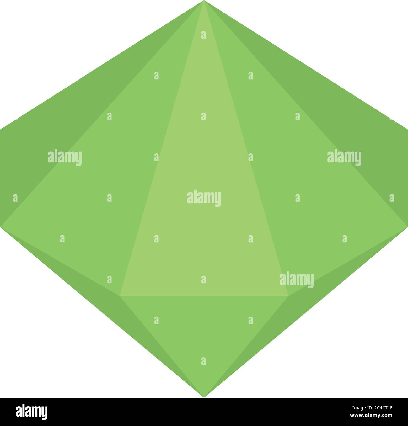 Green emerald icon, isometric style Stock Vector