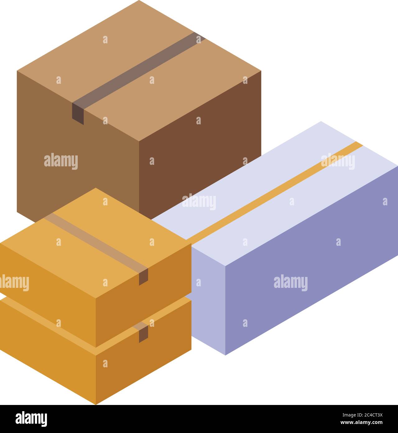 Parcel boxes icon, isometric style Stock Vector