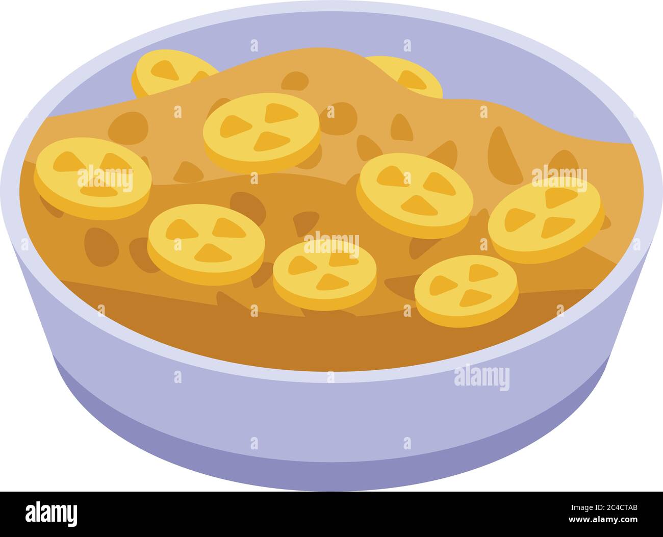 Bowl cereal flakes icon, isometric style Stock Vector