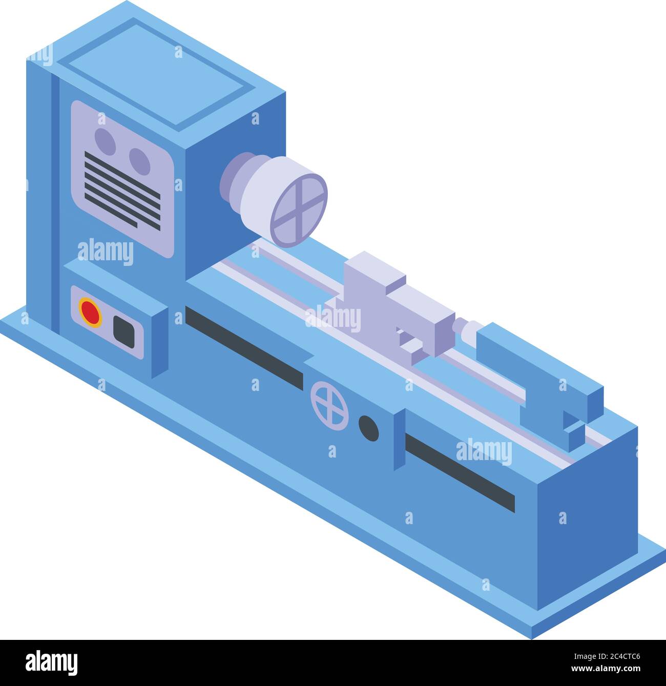 Factory lathe icon, isometric style Stock Vector