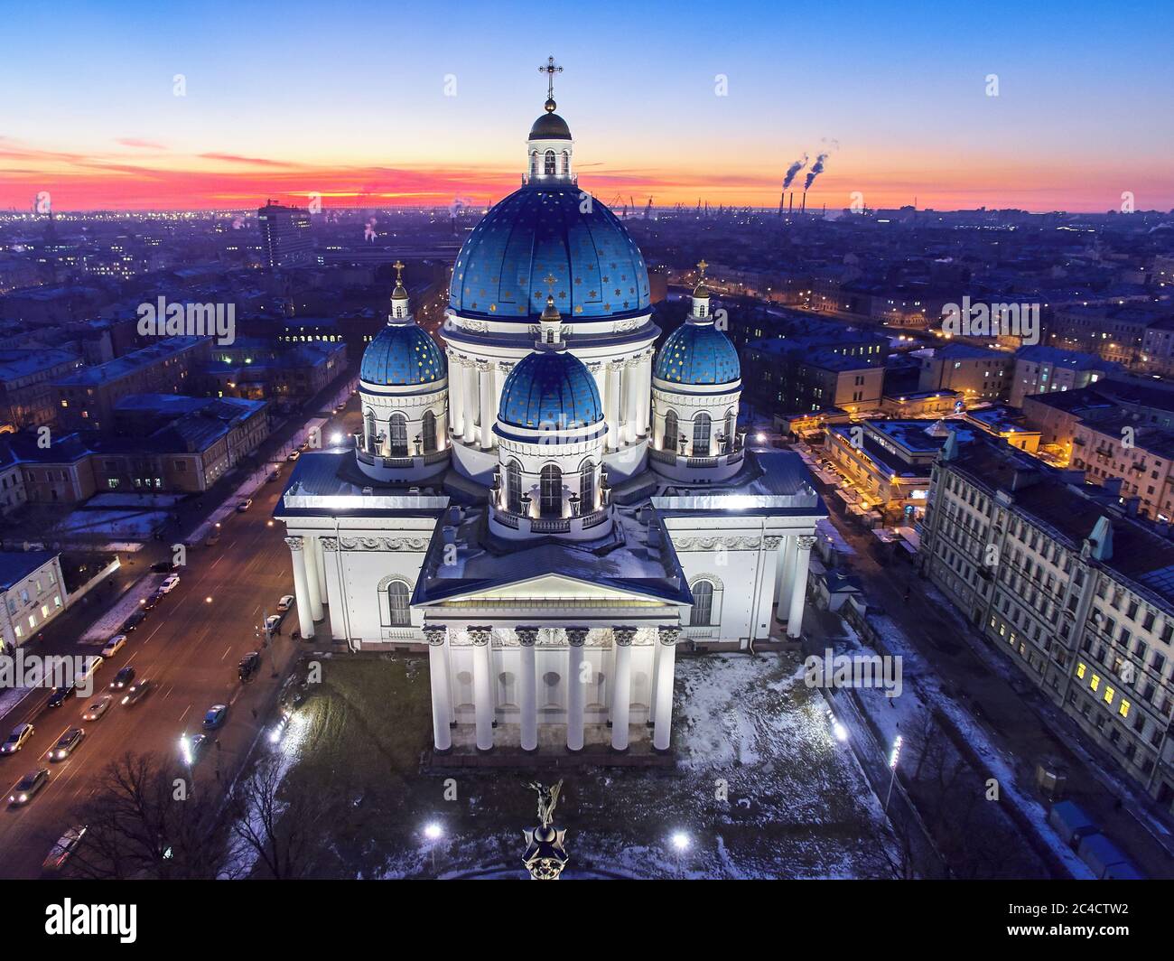 Aerial view of Trinity Cathedral, St.Petersburg, Russia Stock Photo