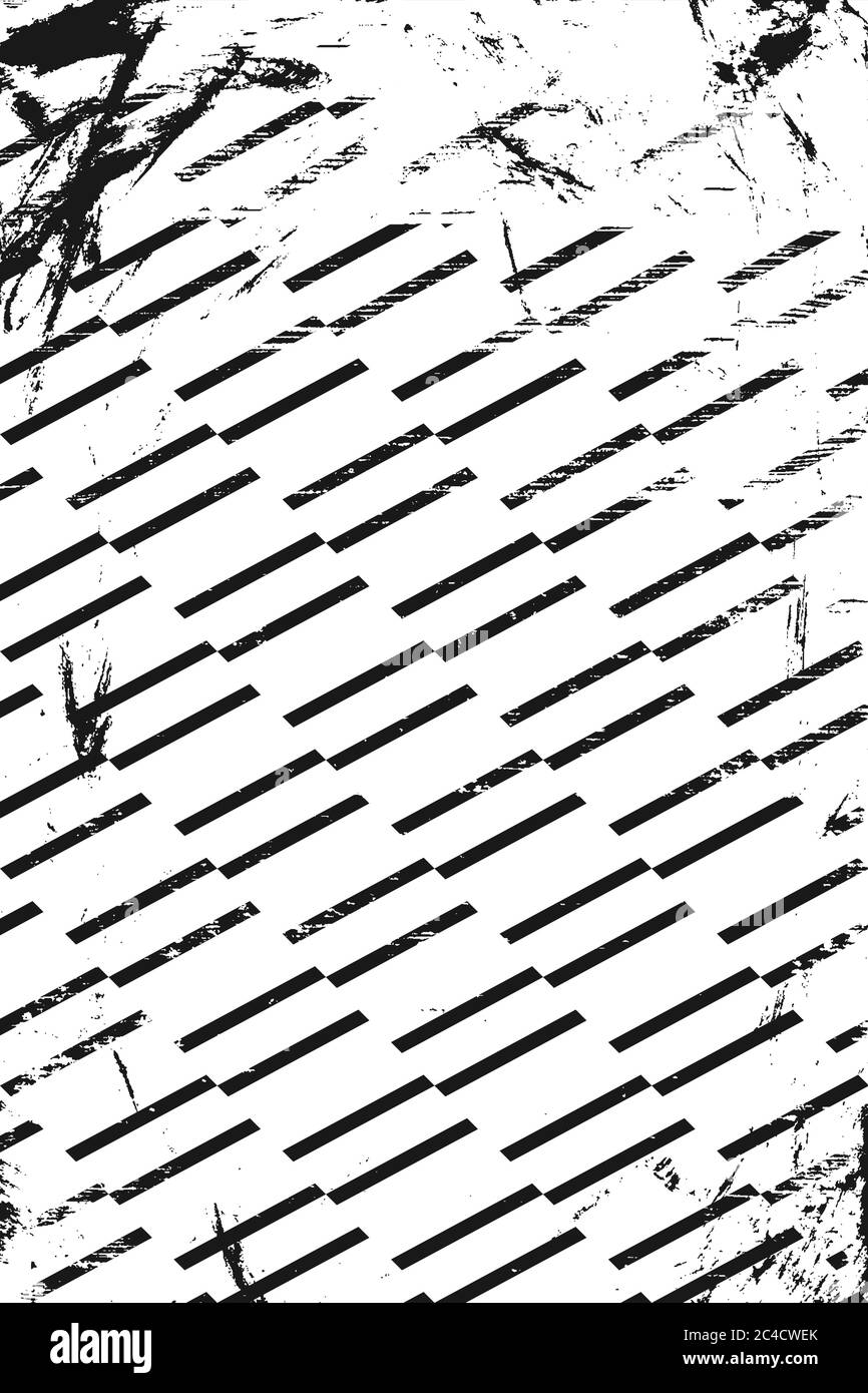 Grunge pattern with geometric stripes. Vertical black and white backdrop. Stock Vector