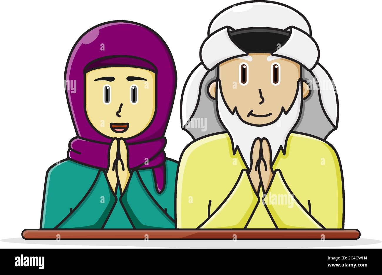 islam arab family illustration character Stock Vector
