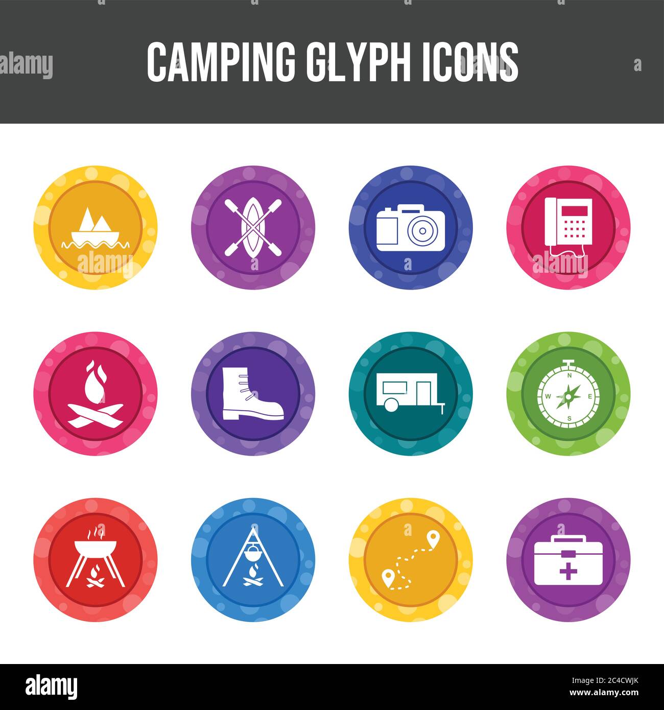 Beautiful Camping vector icon set Stock Vector Image & Art - Alamy