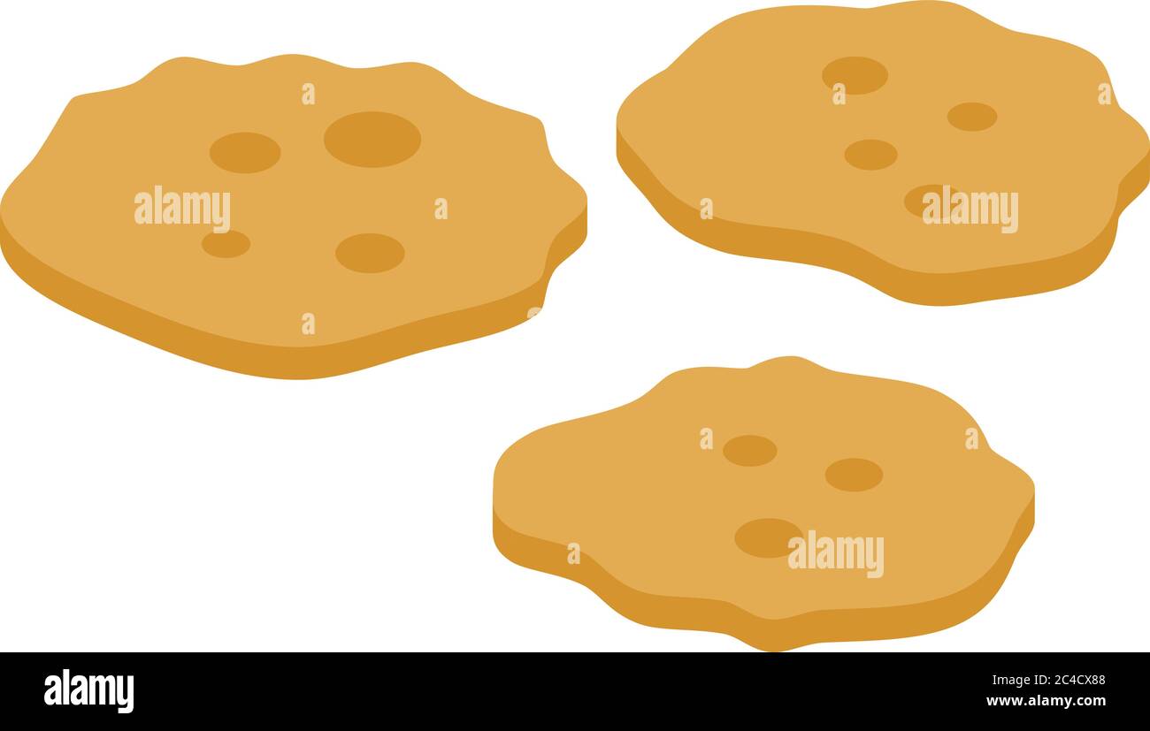 Wheat cereal flakes icon, isometric style Stock Vector