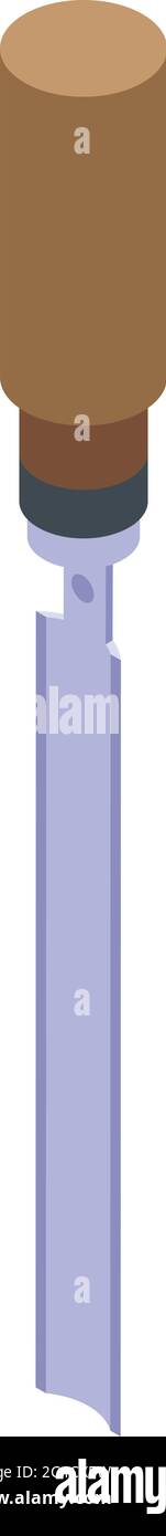 Masonry chisel icon, isometric style Stock Vector