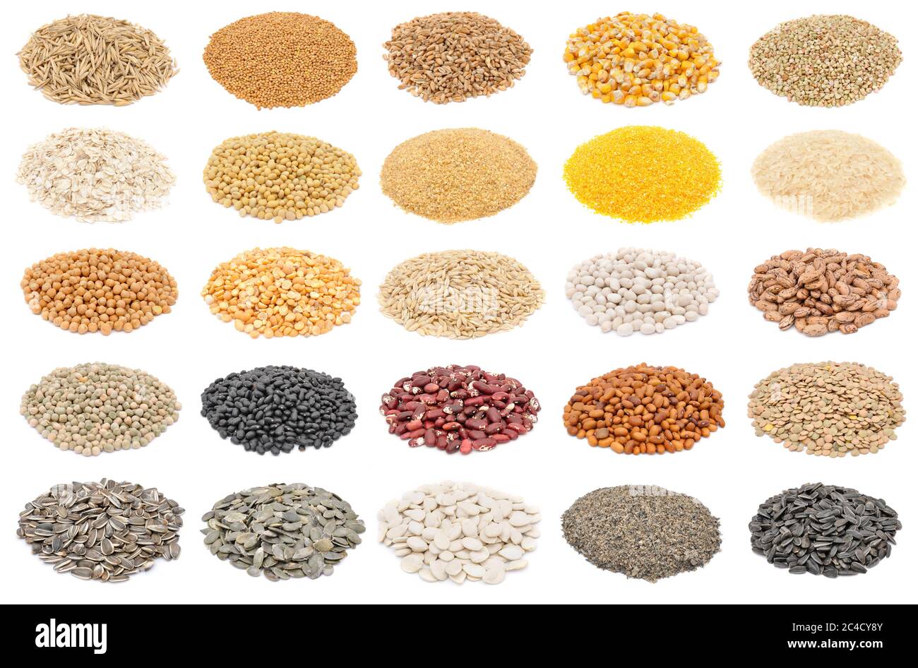 Cereals and basic food staple large collection Stock Photo Alamy