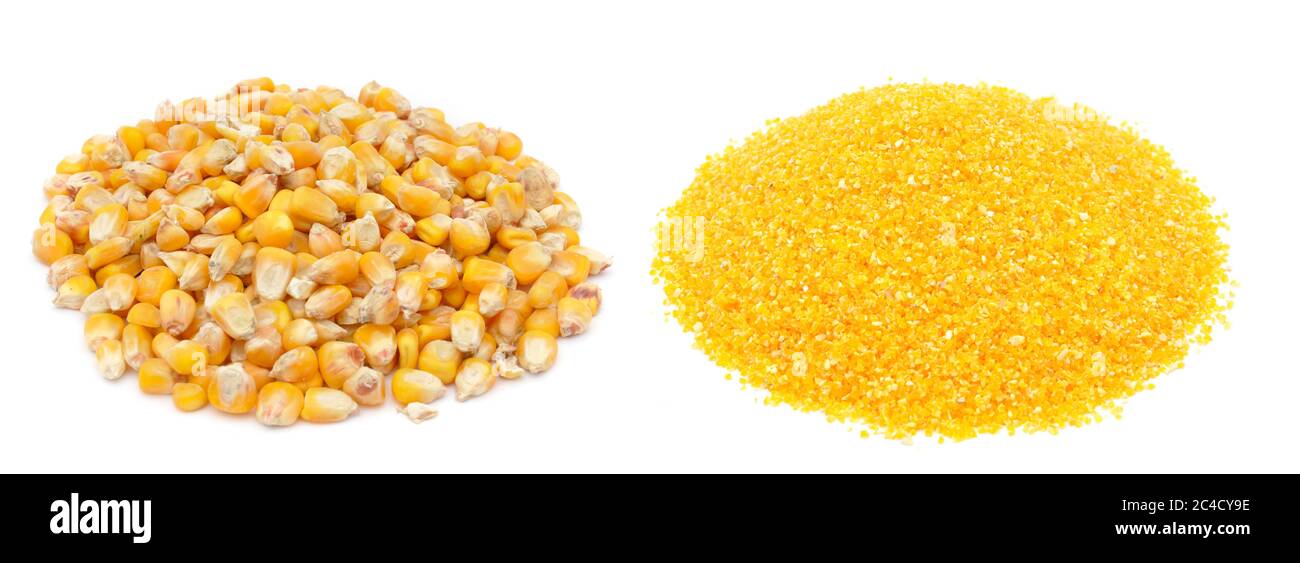 Corn grains and corn flour Stock Photo Alamy