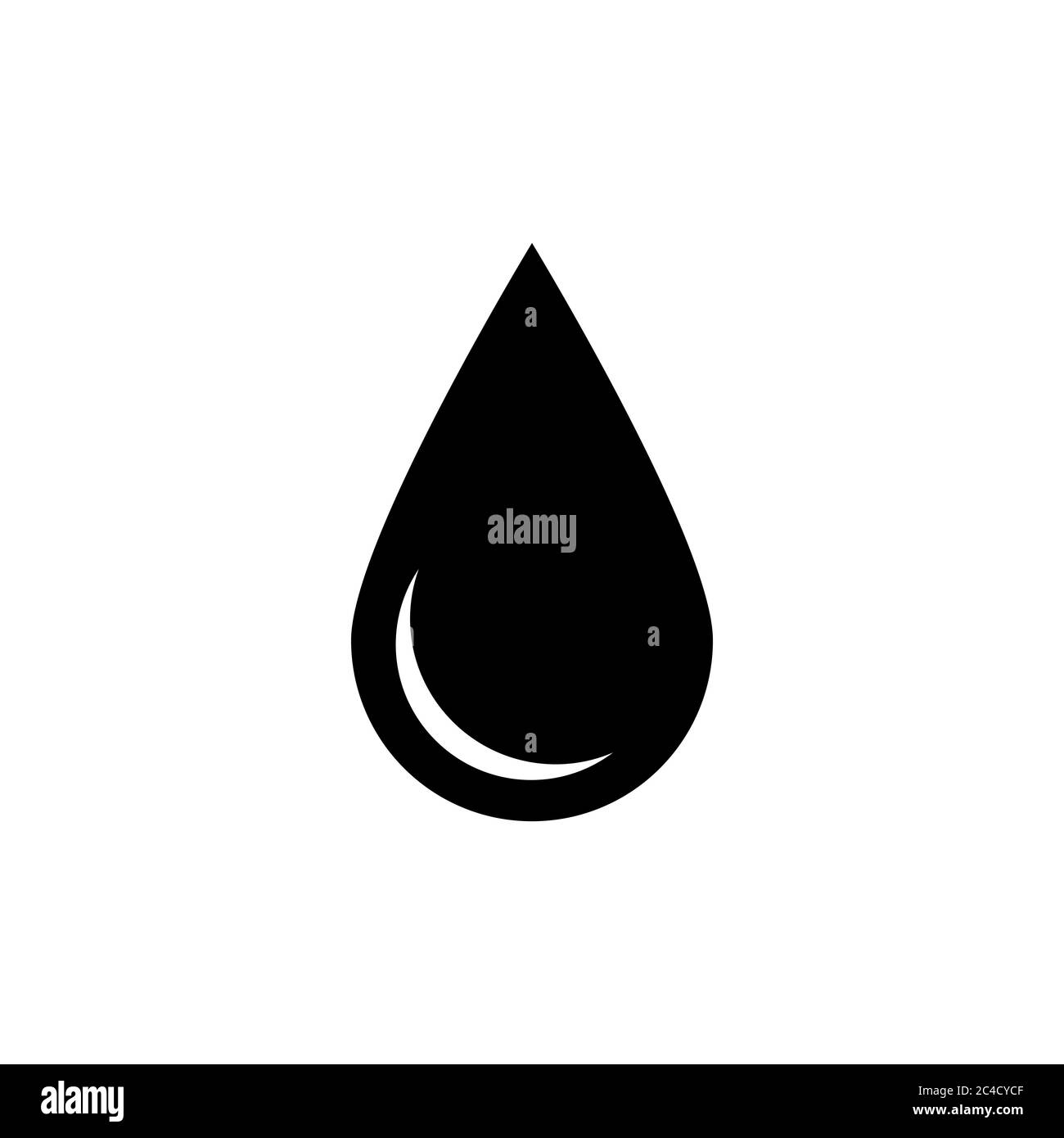 Black drop icon. Oil or water symbol. Simple flat vector illustration with shadow isolated on white background. Stock Vector