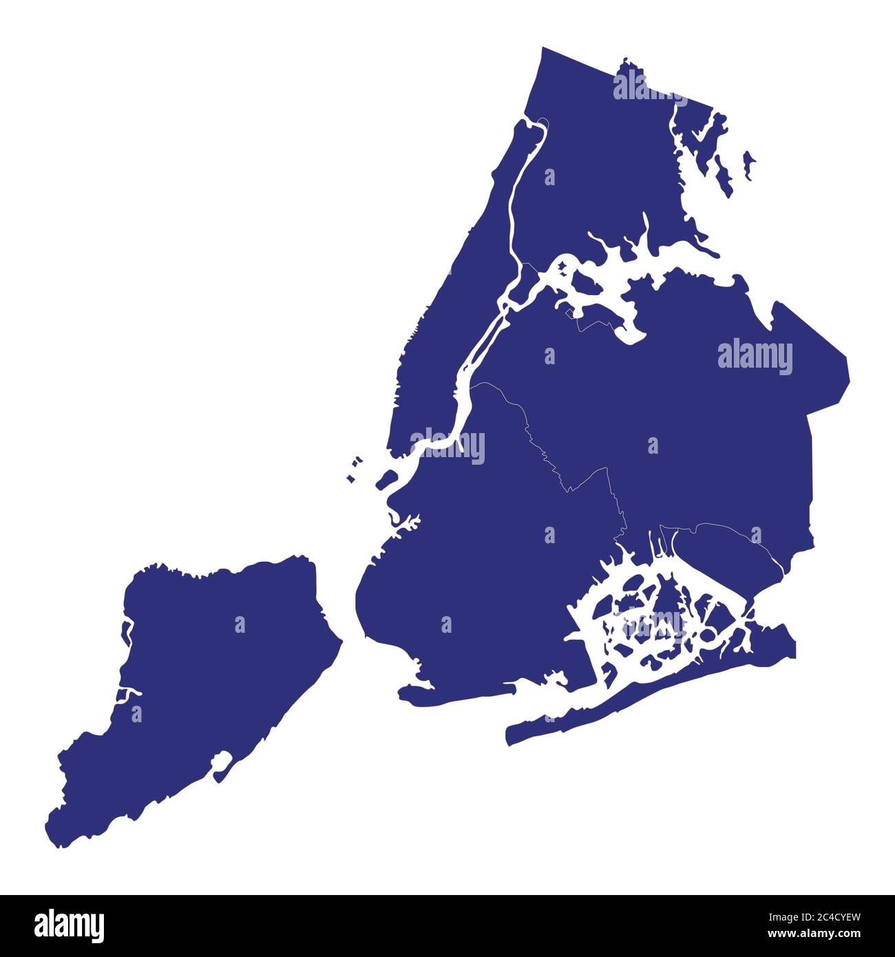 High Quality map of New York is a city of United States of America with borders of the counties