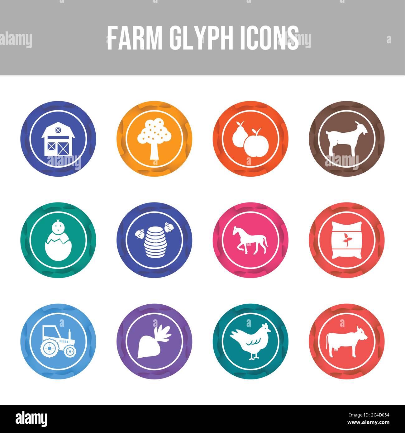 Beautiful Farm vector icon set Stock Vector Image & Art - Alamy