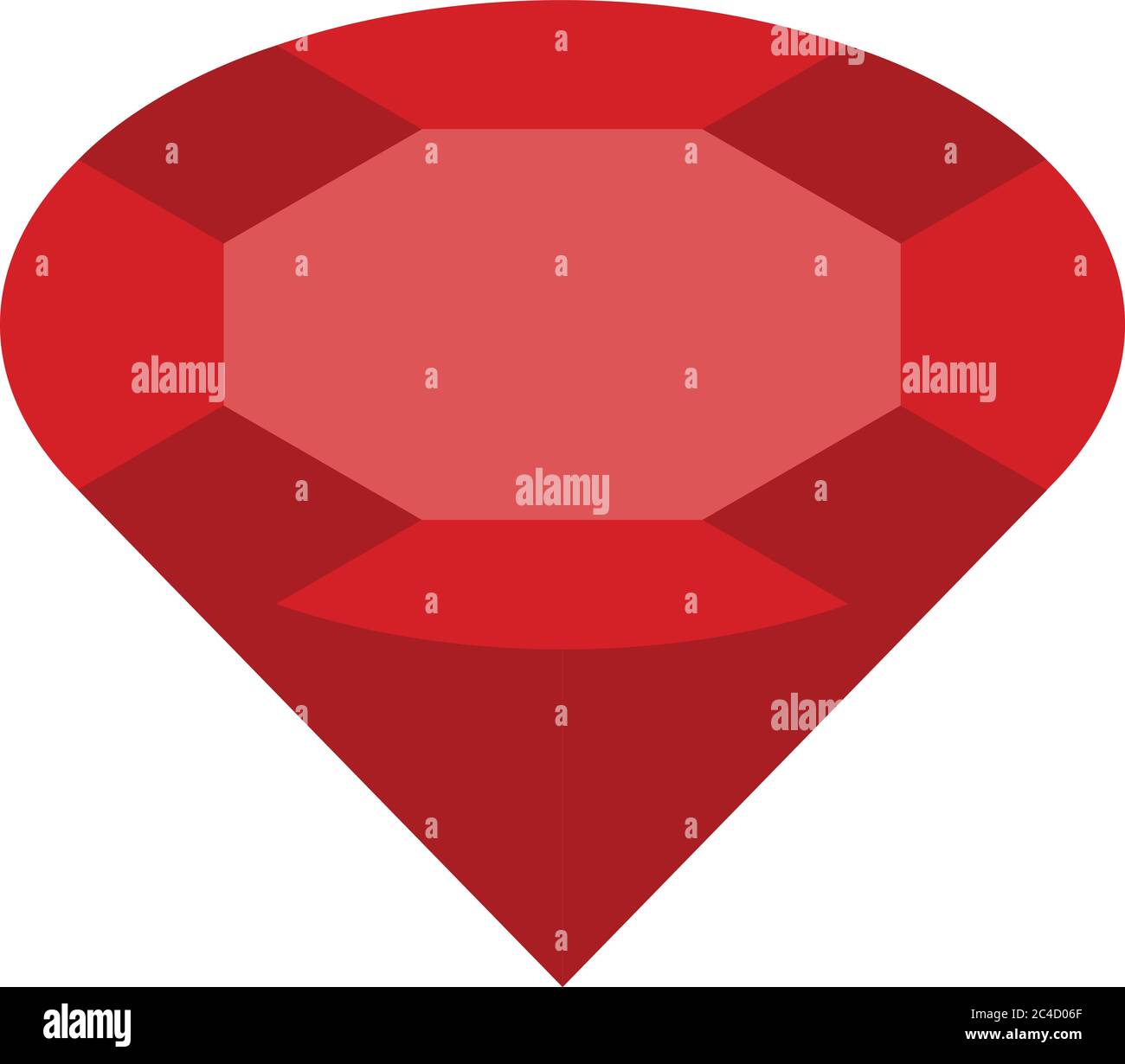 Pure red ruby icon, isometric style Stock Vector