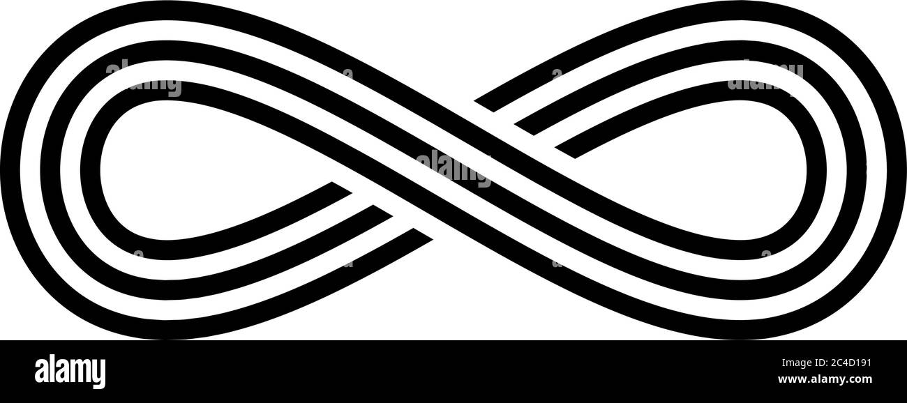 Black infinity symbol icon concept of infinite Vector Image