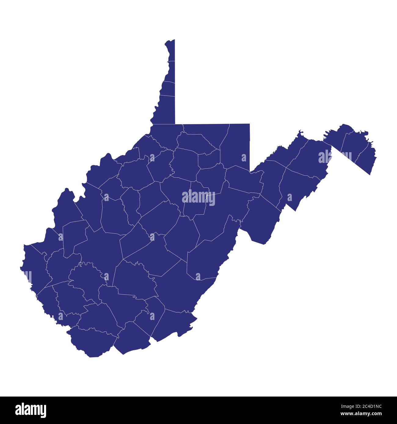 West Va Map Of Counties High Quality Map Of West Virginia Is A State Of United States Of America  With Borders Of The Counties Stock Vector Image & Art - Alamy